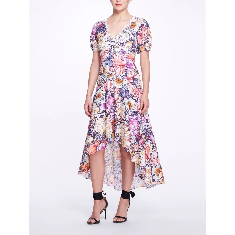 Your Shopping Wish, Our Discount Command!Floral Eyelet High Low Midi Dress