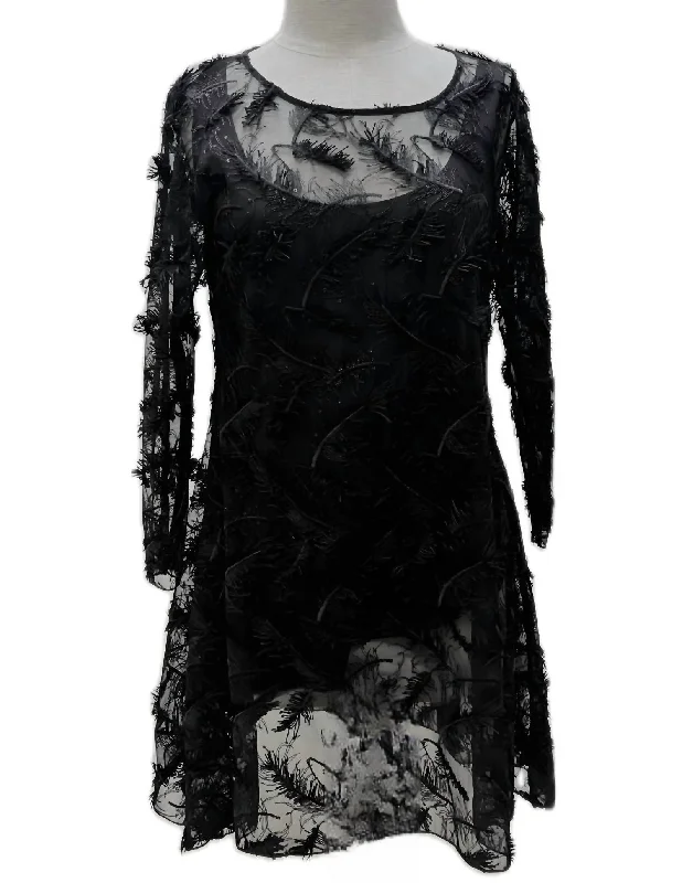 Find the Best Deals Here!Fluffy Feather Mini Dress In Black