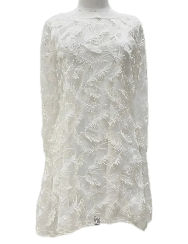 Your Shopping Wish, Our Discount Command!Fluffy Feather Mini Dress In White