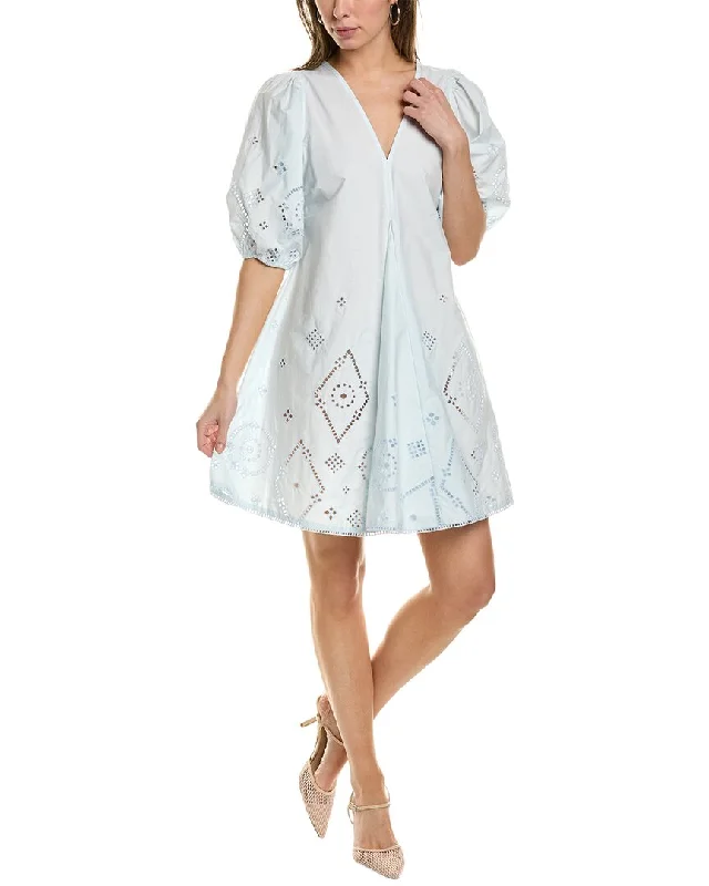 Score Big Savings Today!GANNI Broderie Anglaise Mini Dress