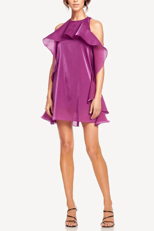 Your Shopping Spree Starts Here!Halter Ruffle Mini Dress In Fuschia
