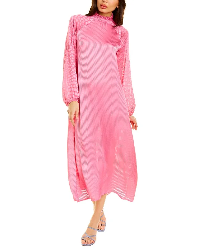 Incredible Savings Inside!HOST&VAR Pink Cadillac High Neck Midi Dress