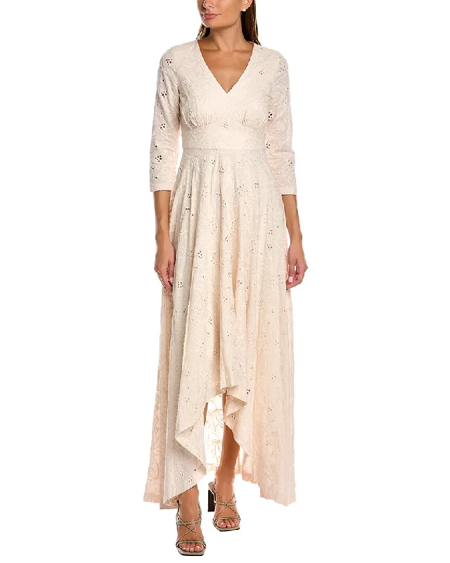 Biggest Sale of the Season!Kay Unger Floral Eyelet Midi Dress
