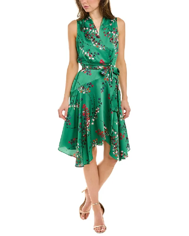 Don't Miss Out!MAISON TARA Printed Pebble Satin Midi Dress