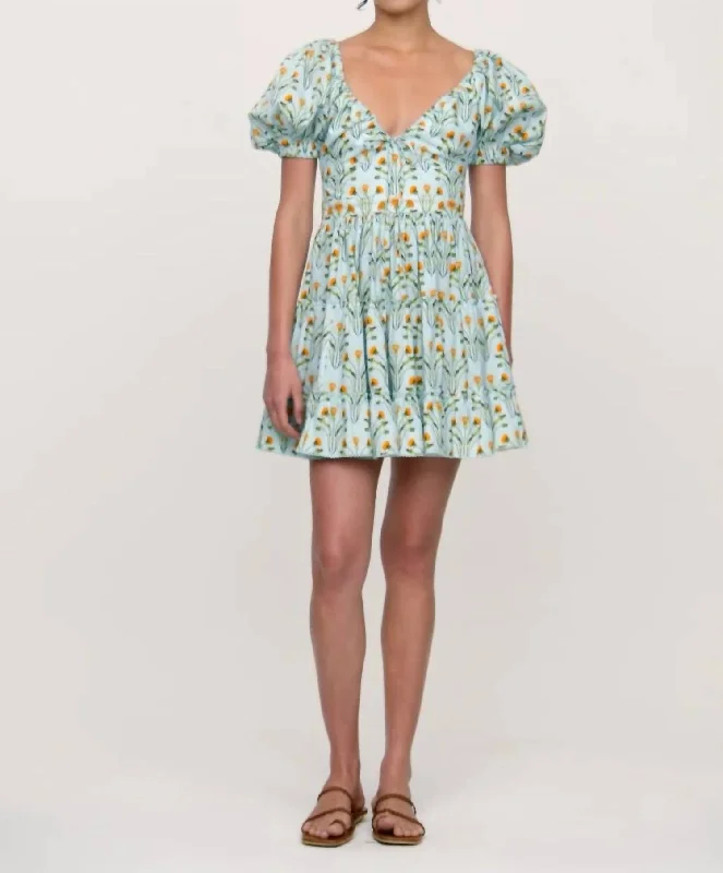 Only a Few Left – Order Now!Manzanilla Diente De Leon Amanecer Mini Dress In Blue