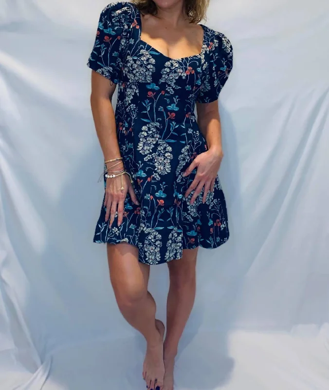 Get the Best for Less!Opal Mini Dress In Denim Floral
