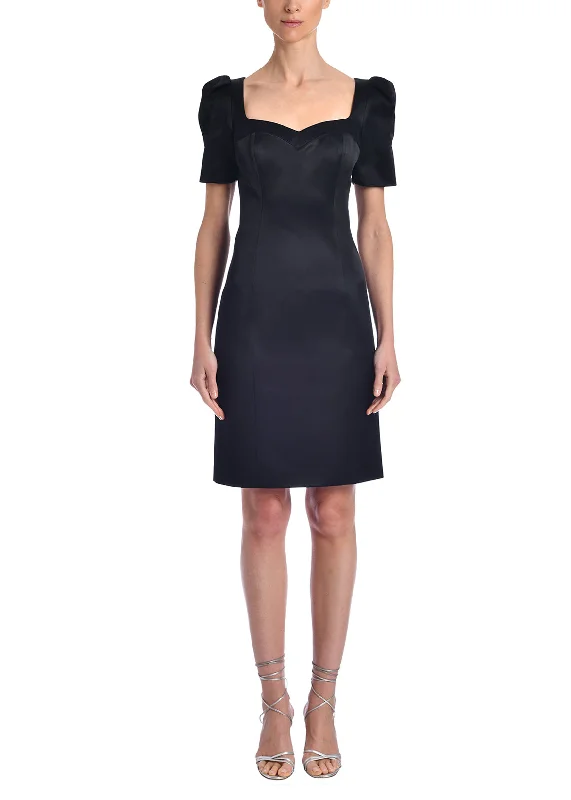 Best Price of the Season!Puff Sleeve Mini Dress In Double Hammered Satin