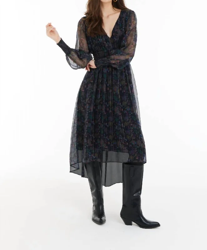 Shop Today, Save Tomorrow!Reeve Midi Dress In Black Multi