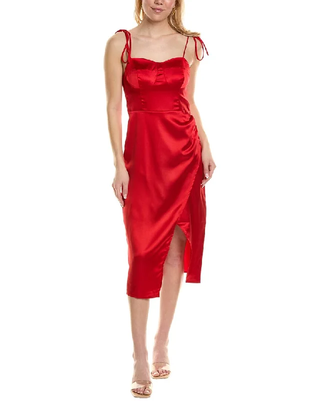 Best Deals Just for You!REVERIEE Satin Midi Dress