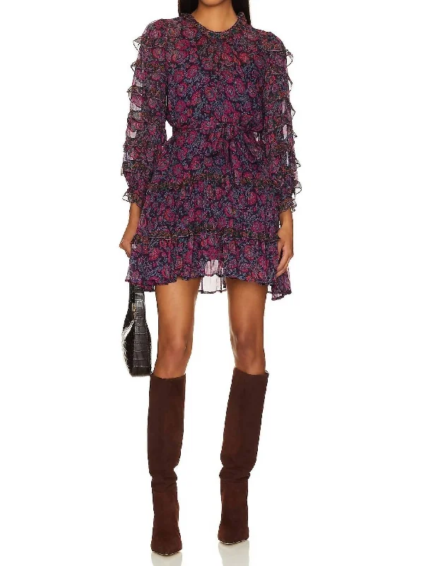 The Best Sale of the Year!Rosalia Mini Dress In Bordeaux Floral