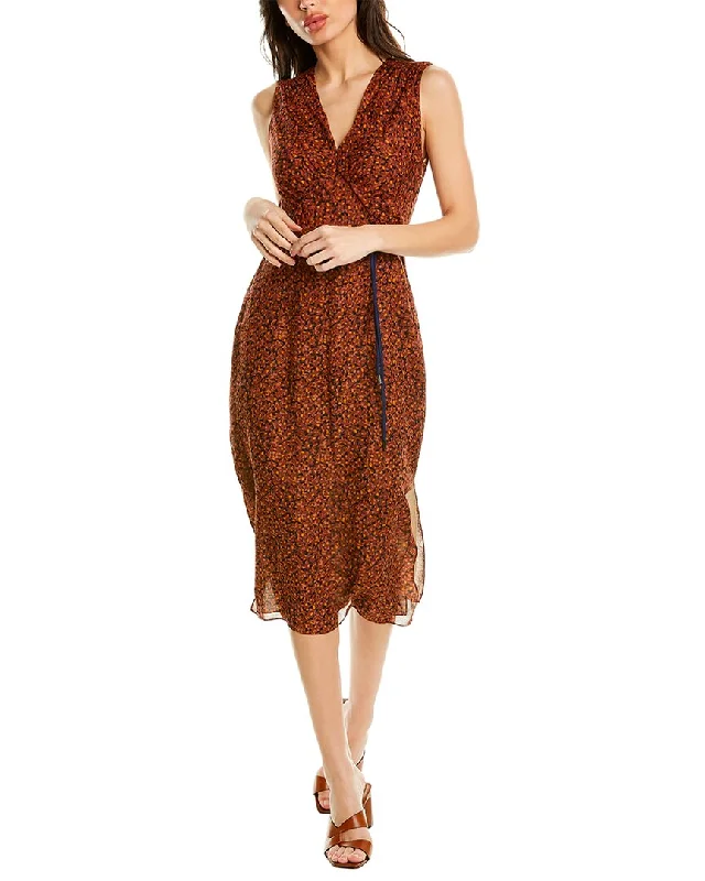 Amazing Prices You Can’t Resist!Theory Tie-Front Silk Midi Dress