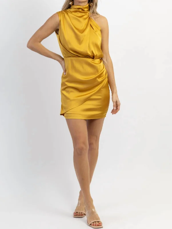 Exclusive Offers You’ll Love!Vanessa Satin Mini Dress In Mustard