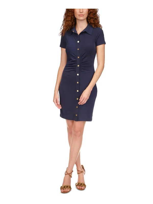 More Discounts, More Joy!Womens Collared Short Mini Dress