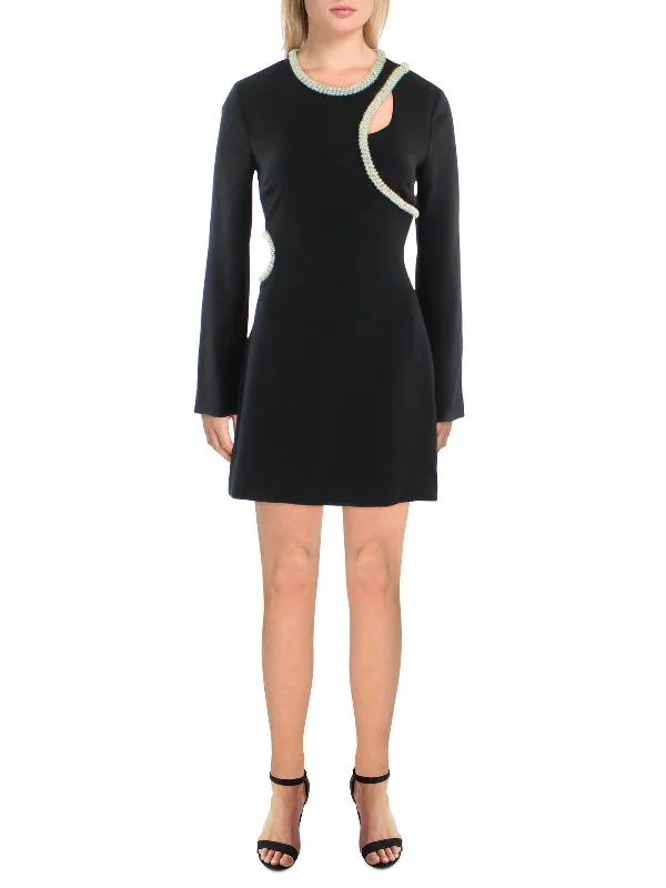 Unbeatable Prices!Womens Crepe Embellished Mini Dress