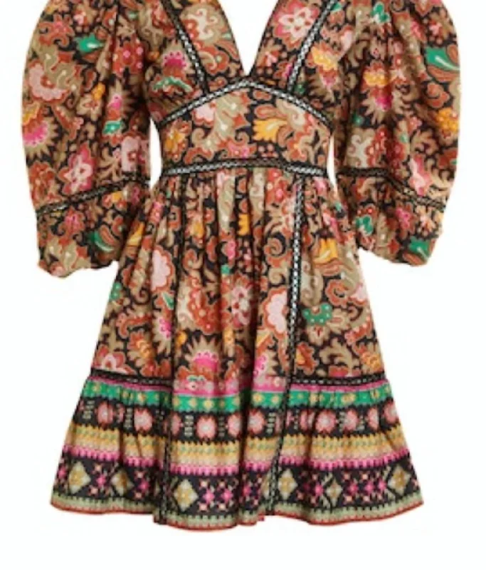 One Day Only – Huge Savings!Women's Elise Mini Dress In Casablanca Black Print