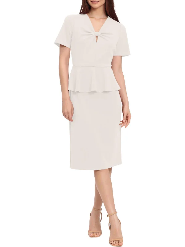 Shop the Hottest Deals!Womens Peplum Keyhole Neck Mini Dress