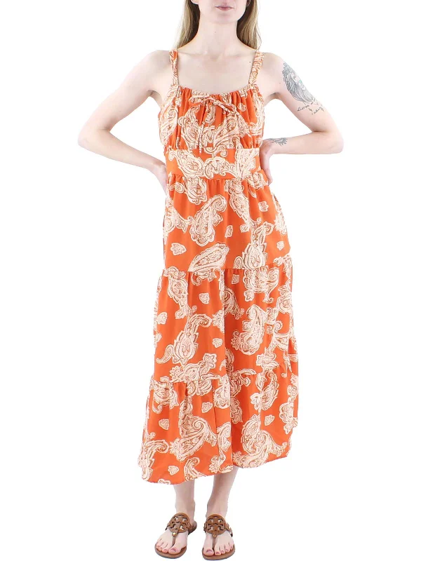Grab Yours Before It’s Too Late!Womens Printed Tiered Midi Dress