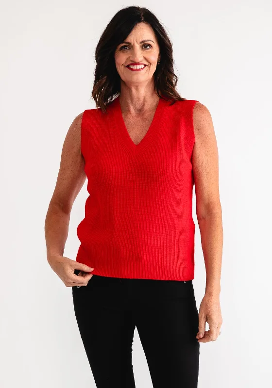 The Sale You’ve Been Waiting For!Barbara Lebek Knitted Sweater Vest, Red