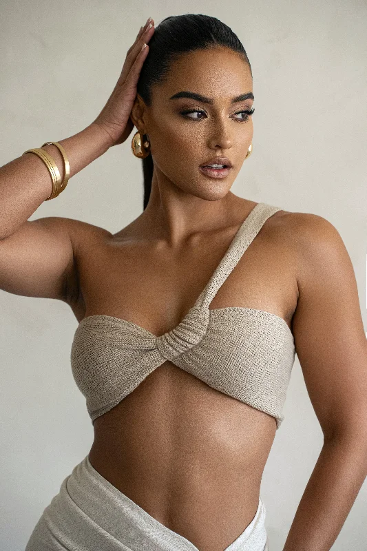 Hottest Discounts of the Year!Beige Jeanette Sweater Knit Top