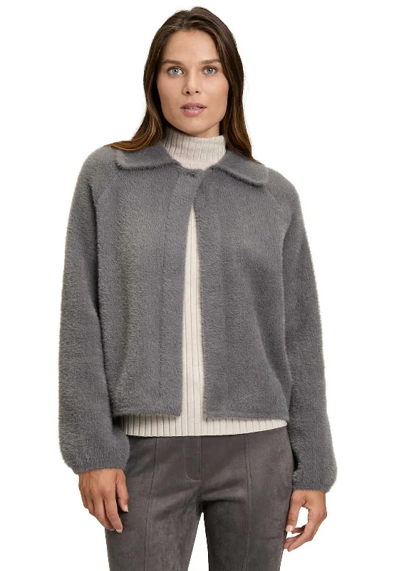 Only a Few Left – Order Now!Betty Barclay Fluffy Collar Cardigan, Grey