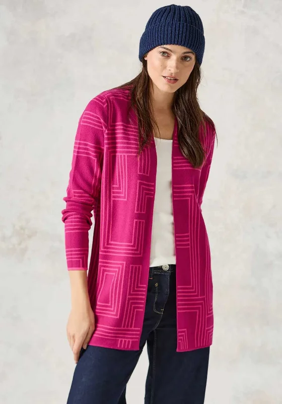 Unbeatable Prices!Cecil Geometric Print Open Front Cardigan, Pink