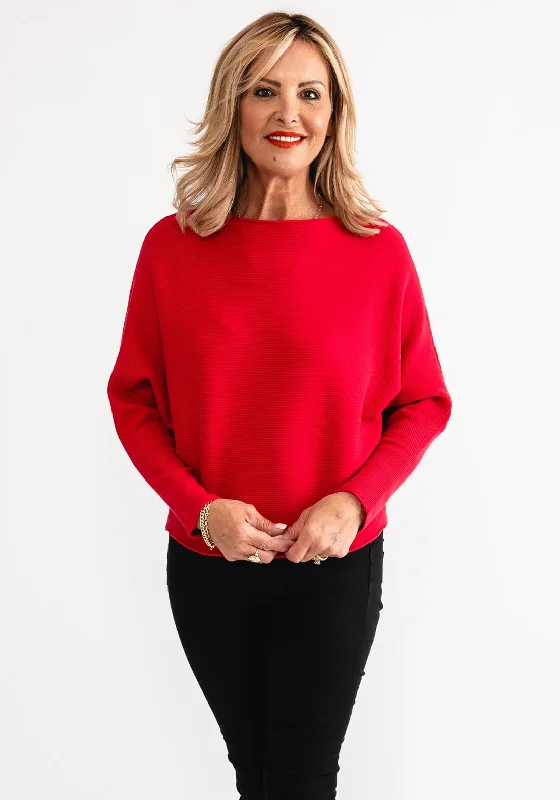 Best Price of the Season!D.E.C.K By Decollage One Size Ribbed Sweater, Red