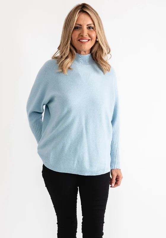 Enjoy Huge Discounts Now!D.e.c.k by Decollage One Size Polo Neck Jumper, Sky Blue