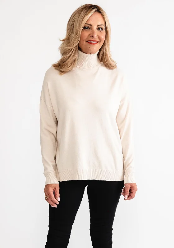 Save Like Never Before!D.E.C.K By Decollage One Size Roll Neck Sweater, Beige