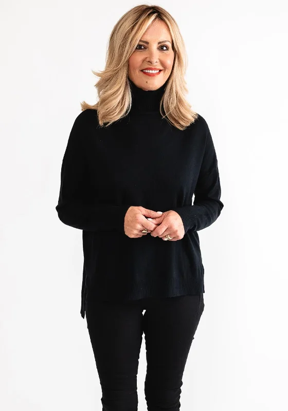 Time to Snag a Bargain!D.E.C.K By Decollage One Size Roll Neck Sweater, Black