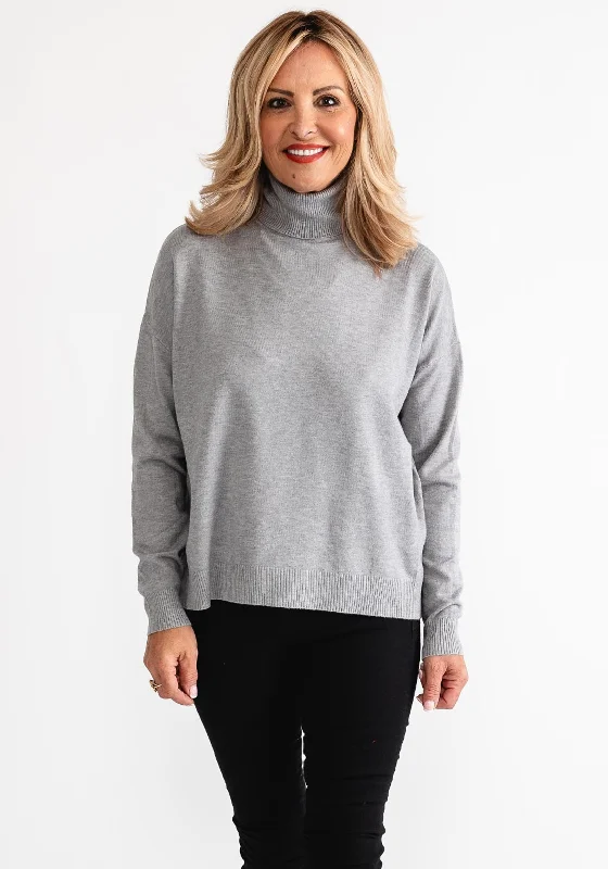 Shop More, Spend Less!D.E.C.K By Decollage One Size Roll Neck Sweater, Grey