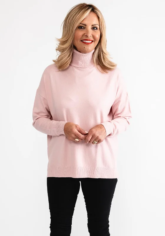 Amazing Prices You Can’t Resist!D.E.C.K By Decollage One Size Roll Neck Sweater, Pink