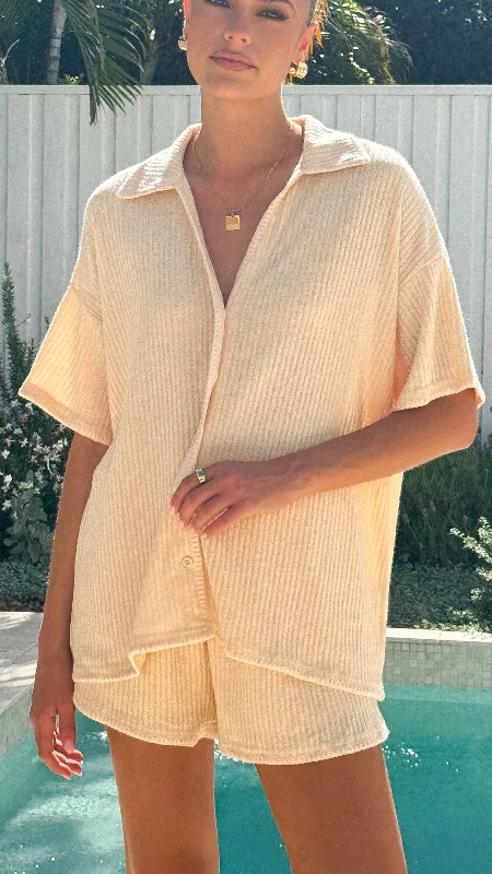 Hot Deals You Can’t Resist!Eden Knit Top and Shorts Set - Yellow