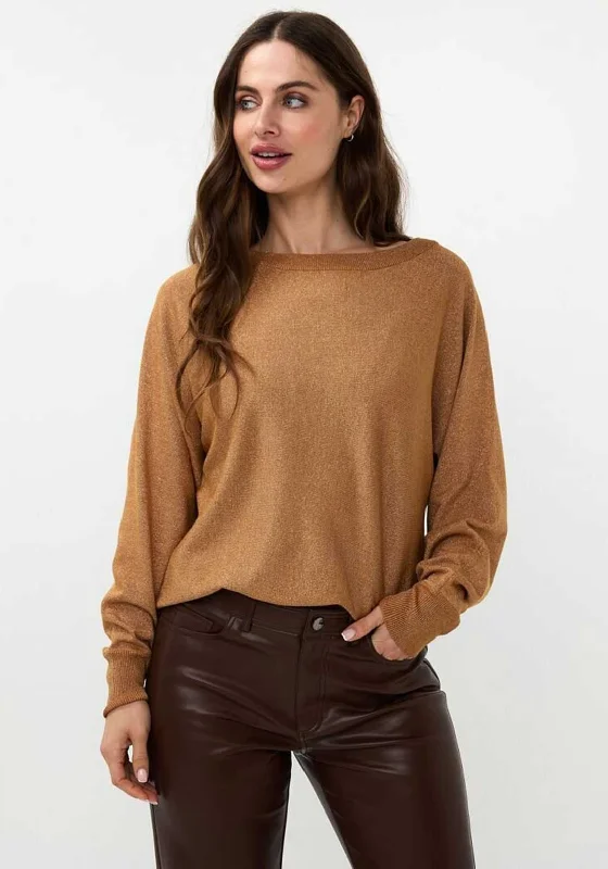 Find the Best Deals Here!EsQualo Glitter Batwing Sweater, Brown