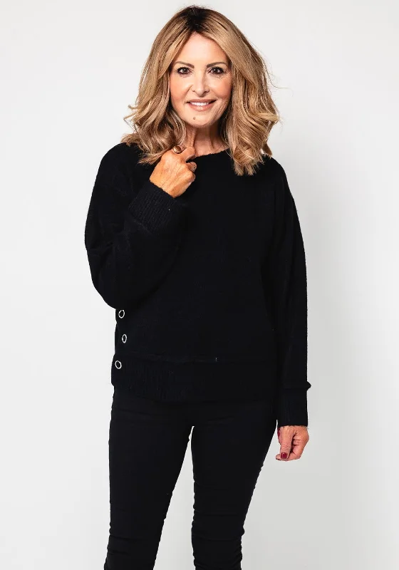 Your Best Deals Are Here!Freequent Mulle Button Side Jumper, Black