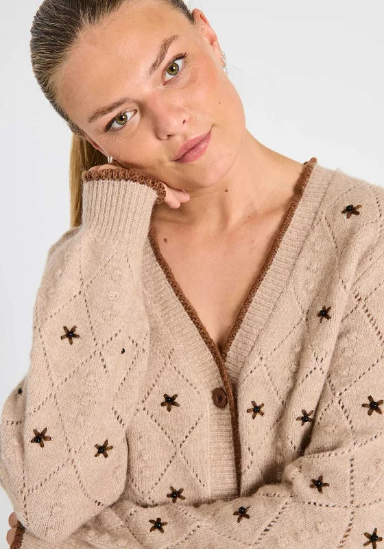 Your Shopping Spree Starts Here!Freequent Stokke Flower Cardigan, Neutral