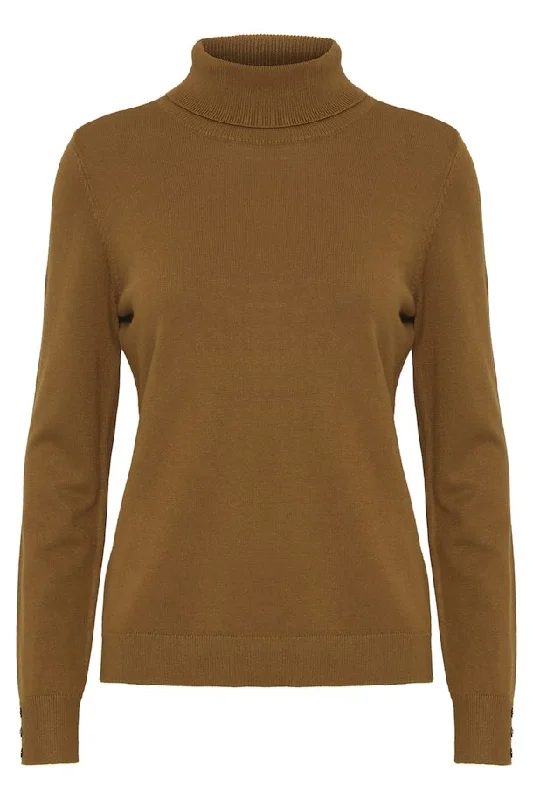 Buy More, Pay Less!Fransa Clia Roll Neck Knit Sweater, Mustard Yellow