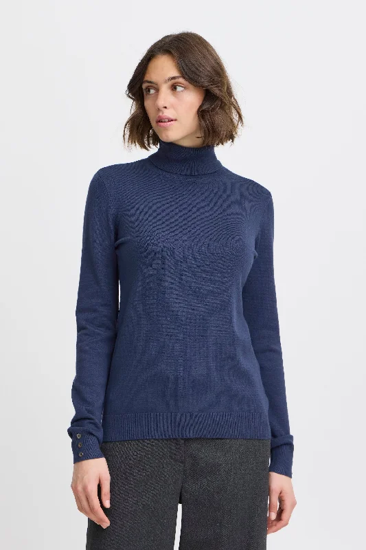 Your Discount is Waiting!Fransa Clia Roll Neck Knit Sweater, Navy
