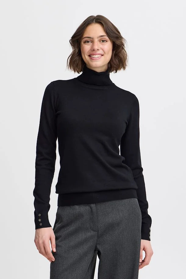 Price Drop Alert!Fransa Clia Roll Neck Knit Sweater, Black