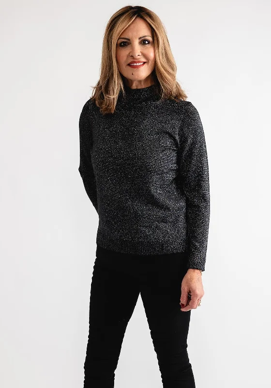 Savings You Can’t Ignore!Anonymous Lurex High Neck Sweater, Black