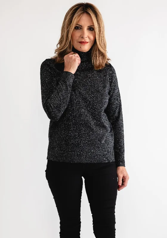 Shop the Hottest Deals!Anonymous Lurex Roll Neck Sweater, Black