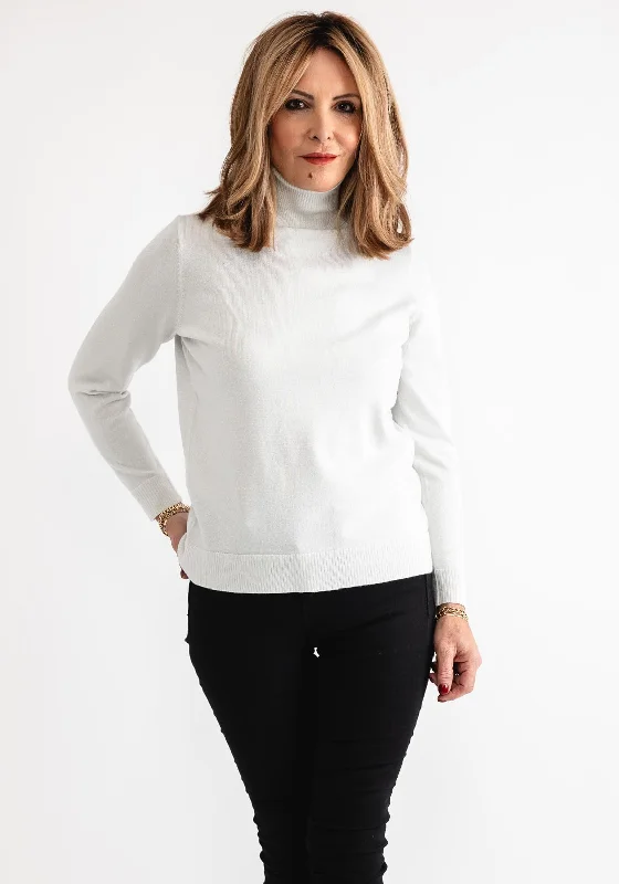 Unmissable Offers Await!Anonymous Lurex Roll Neck Sweater, Ivory