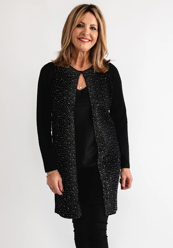 Don’t Wait – Deals Won’t Last!Anonymous Open Front Embellished Cardigan, Black