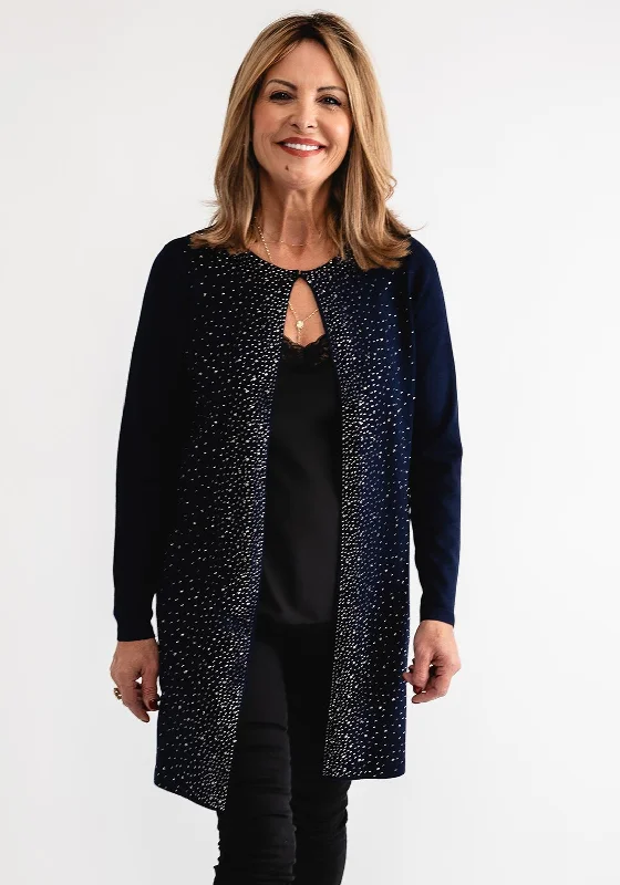 Act Fast – Limited Time Savings!Anonymous Open Front Embellished Cardigan, Navy