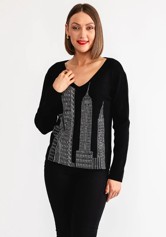 Unbeatable Prices!Leo and Ugo Embellished Skyscraper Jumper, Black
