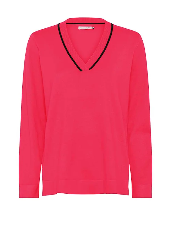 Hurry! While Supplies Last!Micha V Neck Sweater, Cerise Pink