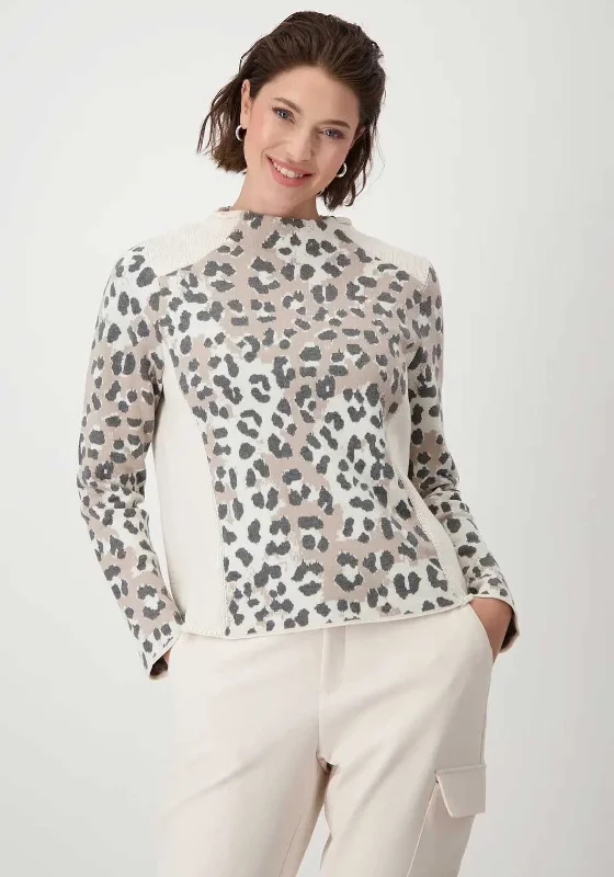 Shop the Hottest Deals!Monari Leopard Knit Trim Jumper, Beige