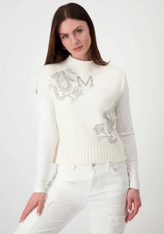 Act Fast – Limited Time Savings!Monari Rhinestone Sleeveless Knit Top, White