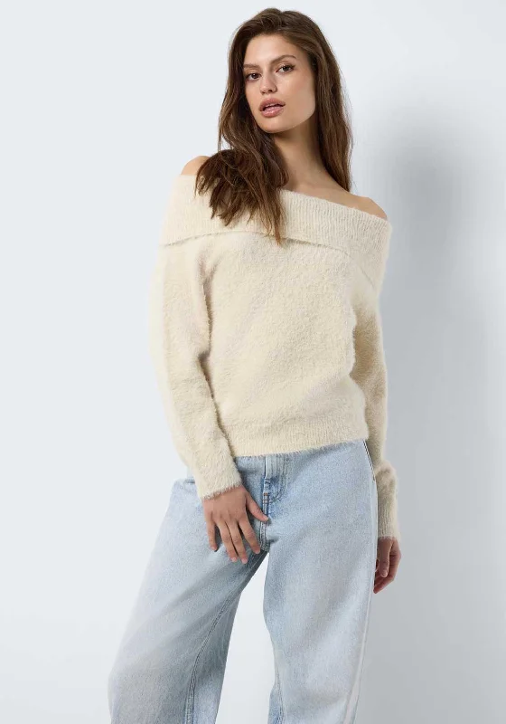 The Best Sale of the Year!Noisy May Heidi Off Shoulder Jumper, Cream