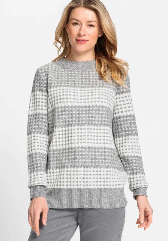 Save More with Every Purchase!Olsen Henny Grid Stitch Jumper, Grey