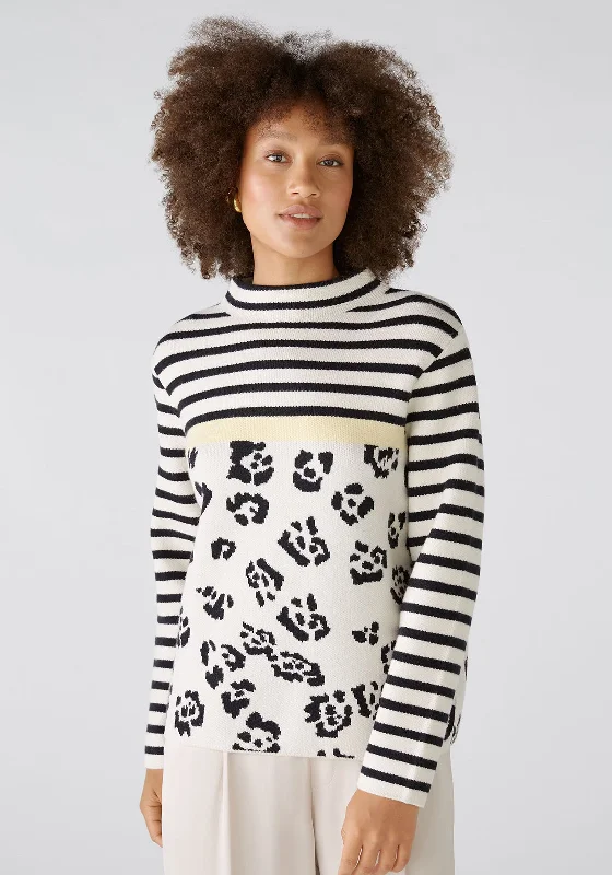 Shop Before It’s Gone!OUI Long Sleeve Print Knit Jumper, Multi